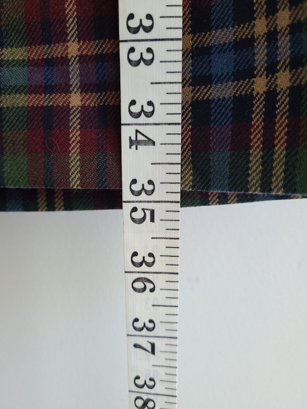 Vintage Faux Wrap Skirt 10 Wst 27.5" Brown Green Plaid 100% Wool Midi FLAWS - Picture 9 of 14